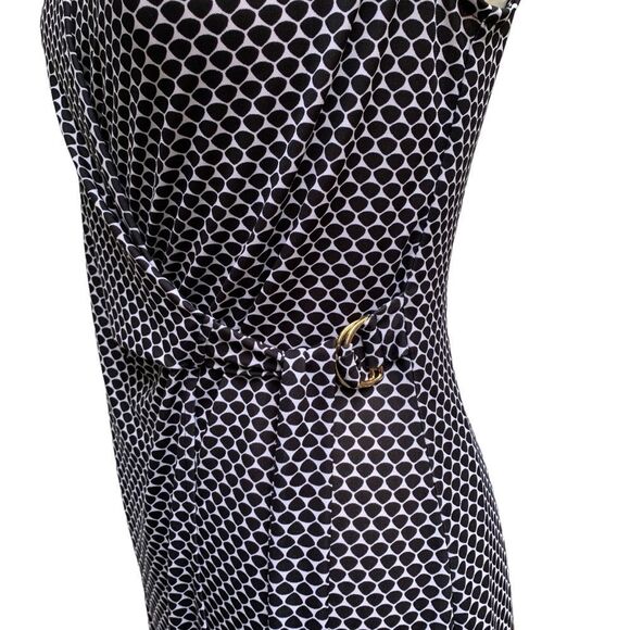 Ann Taylor Sleeveless Wrap Dress - XS - Black White Geometric Print - Picture 8 of 16